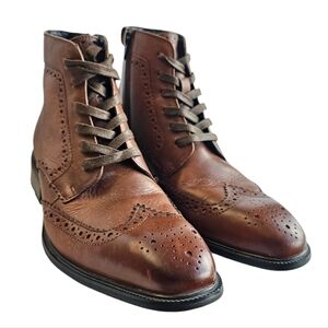 Alfani platinum Garth mens 7 leather Oxford ankle boot dress shoe